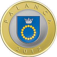 reverse of 2 Litai - Lithuanian resorts - Palanga - Colourized (2012) coin with KM# 186.2 from Lithuania. Inscription: PALANGA 2012