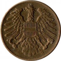 obverse of 20 Groschen (1950 - 1954) coin with KM# 2877 from Austria.
