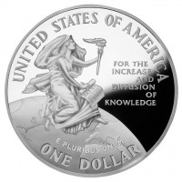 KM# 276 UNITED STATES OF AMERICAFOR THEINCREASEANDDIFFUSIONOFKNOWLEDGEE PLURIBUS UNUMONE DOLLARJM.
