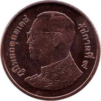 obverse of 50 Satang - Rama IX (2008 - 2016) coin with Y# 442 from Thailand.