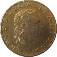 Italy coin 200 Lire - Taranto Naval Yards (1989) obverse obverse of 200 Lire - Taranto Naval Yards (1989) coin with KM# 130 from Italy. Inscription: REPUBBLICA ITALIANA