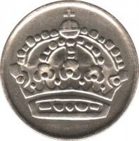 obverse of 50 Öre - Gustaf VI Adolf (1952 - 1961) coin with KM# 825 from Sweden.