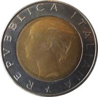 Italy coin 500 Lire - Istituto Nazionale di Statistica (1996) obverse obverse of 500 Lire - Istituto Nazionale di Statistica (1996) coin with KM# 181 from Italy. Inscription: REPVBLICA ITALIANA