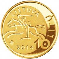 Lithuania coin 10 Litų - Lithuanian science: Baltistics (2014) obverse obverse of 10 Litų - Lithuanian science: Baltistics (2014) coin with KM# 201 from Lithuania. Inscription: LIETUVA 2014 10 LITŲ