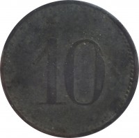 reverse of 10 Pfennig - Hersburg (Statd, Bayern) (1917) coin with F# 210.2 from Germany. Inscription: 10