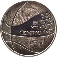 Lithuania coin 1 Litas - The European Basketball Championship 2011 (2011) reverse reverse of 1 Litas - The European Basketball Championship 2011 (2011) coin with KM# 177 from Lithuania. Inscription: 2011 EUROPOS KREPŠINIO ČEMPIONATAS
