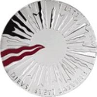 reverse of 1 Lats - Rebirth of the State (2007) coin with KM# 88 from Latvia. Inscription: 1 LATS 2007 DIEVS, SVETI LATVIJU!