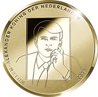 obverse of 10 Euro - Willem-Alexander - Jheronimus Bosch 500 Year (2016) coin with KM# 375 from Netherlands. Inscription: WILLEM-ALEXANDER KONING DER NEDERLANDEN 2016