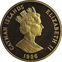 Cayman Islands coin 250 Dollars - Elizabeth II - Commonwealth Games (1986) obverse obverse of 250 Dollars - Elizabeth II - Commonwealth Games (1986) coin with KM# 84 from Cayman Islands. Inscription: CAYMAN ISLANDS ELIZABETH II 1986