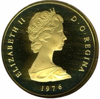 Turks and Caicos Islands coin 100 Crowns - Elizabeth II - Queen Victoria (1976 - 1977) obverse obverse of 100 Crowns - Elizabeth II - Queen Victoria (1976 - 1977) coin with KM# 17 from Turks and Caicos Islands. Inscription: ELIZABETH II D · G · REGINA 1976