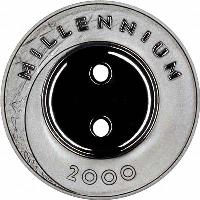 reverse of 1 Lats - Millennium (1999) coin with KM# 39 from Latvia. Inscription: MILLENIUM 2000