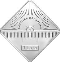 obverse of 1 Lats - Riga Technical University (2012) coin with KM# 131 from Latvia. Inscription: LATVIJAS REPUBLIKA 1 Lats