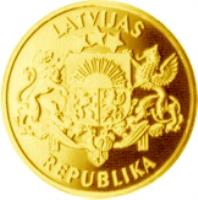 obverse of 100 Latu - The 75th Anniversary of the State of Latvia (1993) coin with KM# 20 from Latvia. Inscription: LATVIJAS REPUBLIKA