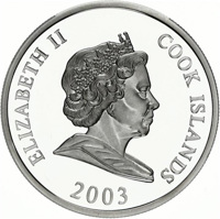 Cook Islands coin 2 Dollars - Elizabeth II - 40th Death Anniversary of John F. Kennedy (2003) obverse obverse of 2 Dollars - Elizabeth II - 40th Death Anniversary of John F. Kennedy (2003) coin with KM# 1139 from Cook Islands. Inscription: ELIZABETH II COOK ISLANDS 2003