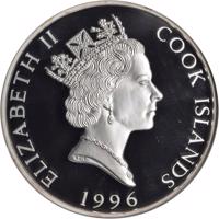 Cook Islands coin 25 Dollars - Elizabeth II - Yellowstone National Park (1996) obverse obverse of 25 Dollars - Elizabeth II - Yellowstone National Park (1996) coin with KM# 290 from Cook Islands. Inscription: ELIZABETH II COOK ISLANDS 1996