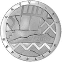 obverse of 1 Lats - Earth (2000) coin with KM# 47 from Latvia. Inscription: LATVIJAS 2000 REPUBLIKA