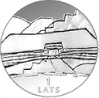 reverse of 1 Lats - Earth (2000) coin with KM# 47 from Latvia. Inscription: 1 LATS