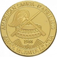 KM# 8 AMERICAN SAMOA · 17 APRIL 19001988SAMOA MUAMUA LE ATUA.