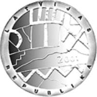 Latvia coin 1 Lats - Heaven (2001) obverse obverse of 1 Lats - Heaven (2001) coin with KM# 51 from Latvia. Inscription: LATVIJAS REPUBLIKA 2001