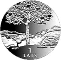 Latvia coin 1 Lats - Destiny (2002) reverse reverse of 1 Lats - Destiny (2002) coin with KM# 52 from Latvia. Inscription: 1 LATS