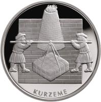 Latvia coin 1 Lats - Courland (2003) reverse reverse of 1 Lats - Courland (2003) coin with KM# 60 from Latvia. Inscription: KURZEME