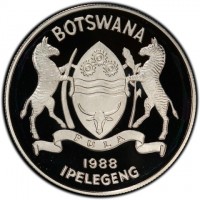 KM# 20a BOTSWANA1988IPELEGENG.