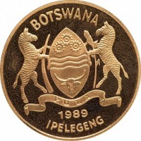 KM# 23 BOTSWANA1989IPELEGENG.