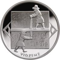 reverse of 1 Lats - Vidzeme (2004) coin with KM# 71 from Latvia. Inscription: VIDZEME