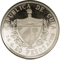 Cuba coin 20 Pesos - Lenin (1977) obverse obverse of 20 Pesos - Lenin (1977) coin with KM# 41 from Cuba. Inscription: REPUBLICA DE CUBA * 26 G. - 20 PESOS - AG. 0.925 *