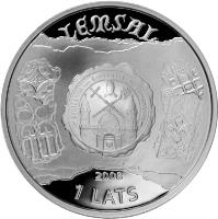 obverse of 1 Lats - Limbazi (2008) coin with KM# 94 from Latvia. Inscription: LEMSAL 2008 1 LATS
