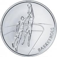 Latvia coin 1 Lats - Basketball (2008) reverse reverse of 1 Lats - Basketball (2008) coin with KM# 95 from Latvia. Inscription: BASKETBOLS