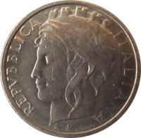 obverse of 100 Lire - FAO (1995) coin with KM# 180 from Italy. Inscription: REPVBLICA ITALIANA L CRETARA