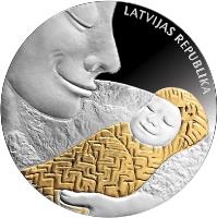 reverse of 1 Lats - Coin of Life (2007) coin with KM# 97 from Latvia. Inscription: LATVIJAS REPUBLIKA