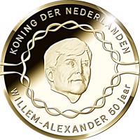 Netherlands coin 20 Euro - Willem-Alexander - King Willem-Alexander's 50th birthday (2017) obverse obverse of 20 Euro - Willem-Alexander - King Willem-Alexander's 50th birthday (2017) coin from Netherlands. Inscription: KONING DER NEDERLANDEN WILLEM-ALEXANDER 50 jaar