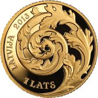 obverse of 1 Lats - Oh, holy Lestene! (2013) coin with KM# 144 from Latvia. Inscription: LATVIJA 2013 1 LATS