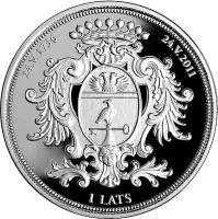 obverse of 1 Lats - Rundale Palace (2011) coin with KM# 121 from Latvia. Inscription: 24.V.1736 24.V.2011 1 LATS