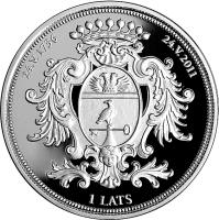 Latvia coin 1 Lats - Rundale Palace (2011) obverse obverse of 1 Lats - Rundale Palace (2011) coin with KM# 121 from Latvia. Inscription: 24.V.1736 24.V.2011 1 LATS