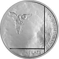 obverse of 1 Lats - Riga Cathedral (2011) coin with KM# 123 from Latvia. Inscription: 1 LATS LATVIJAS REPUBLIKA