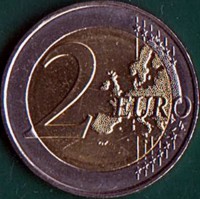 reverse of 2 Euro - Malta's prehistoric monuments: Ħaġar Qim Temples (2017) coin from Malta. Inscription: 2 EURO LL