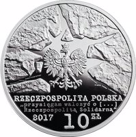 Poland coin 10 Złotych - 35th Anniversary of Fighting Solidarity (2017) obverse obverse of 10 Złotych - 35th Anniversary of Fighting Solidarity (2017) coin with KM# 982 from Poland. Inscription: mw RZECZPOSPOLITA POLSKA