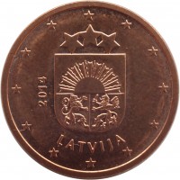 Latvia coin 5 Euro Cent (2014 - 2015) obverse obverse of 5 Euro Cent (2014 - 2015) coin with KM# 152 from Latvia. Inscription: 2014 LATVIJA