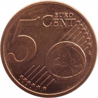 Latvia coin 5 Euro Cent (2014 - 2015) reverse reverse of 5 Euro Cent (2014 - 2015) coin with KM# 152 from Latvia. Inscription: 5 EURO CENT LL