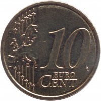 Latvia coin 10 Euro Cent (2014 - 2015) reverse reverse of 10 Euro Cent (2014 - 2015) coin with KM# 153 from Latvia. Inscription: 10 EURO CENT LL
