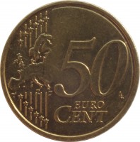 reverse of 50 Euro Cent (2014 - 2015) coin with KM# 155 from Latvia. Inscription: 50 EURO CENT LL