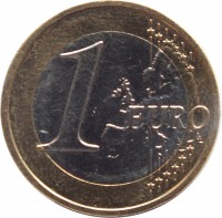 reverse of 1 Euro (2014 - 2016) coin with KM# 156 from Latvia. Inscription: 1 EURO LL