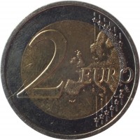 reverse of 2 Euro (2014 - 2015) coin with KM# 157 from Latvia. Inscription: 2 EURO LL