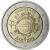 obverse of 2 Euro - Beatrix - 10 Years of Euro Cash (2012) coin with KM# 308 from Netherlands. Inscription: NEDERLAND A.H. € 2002 2012
