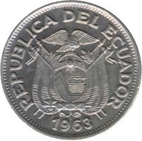 Ecuador coin 50 Centavos (1963 - 1982) obverse obverse of 50 Centavos (1963 - 1982) coin with KM# 81 from Ecuador. Inscription: REPUBLICA DEL ECUADOR 1982