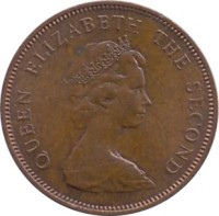 obverse of 2 New Pence - Elizabeth II - 2'nd Portrait (1971 - 1980) coin with KM# 31 from Jersey. Inscription: QUEEN ELIZABETH THE SECOND