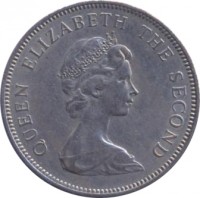 obverse of 10 New Pence - Elizabeth II - 2'nd Portrait (1968 - 1980) coin with KM# 33 from Jersey. Inscription: QUEEN ELIZABETH THE SECOND
